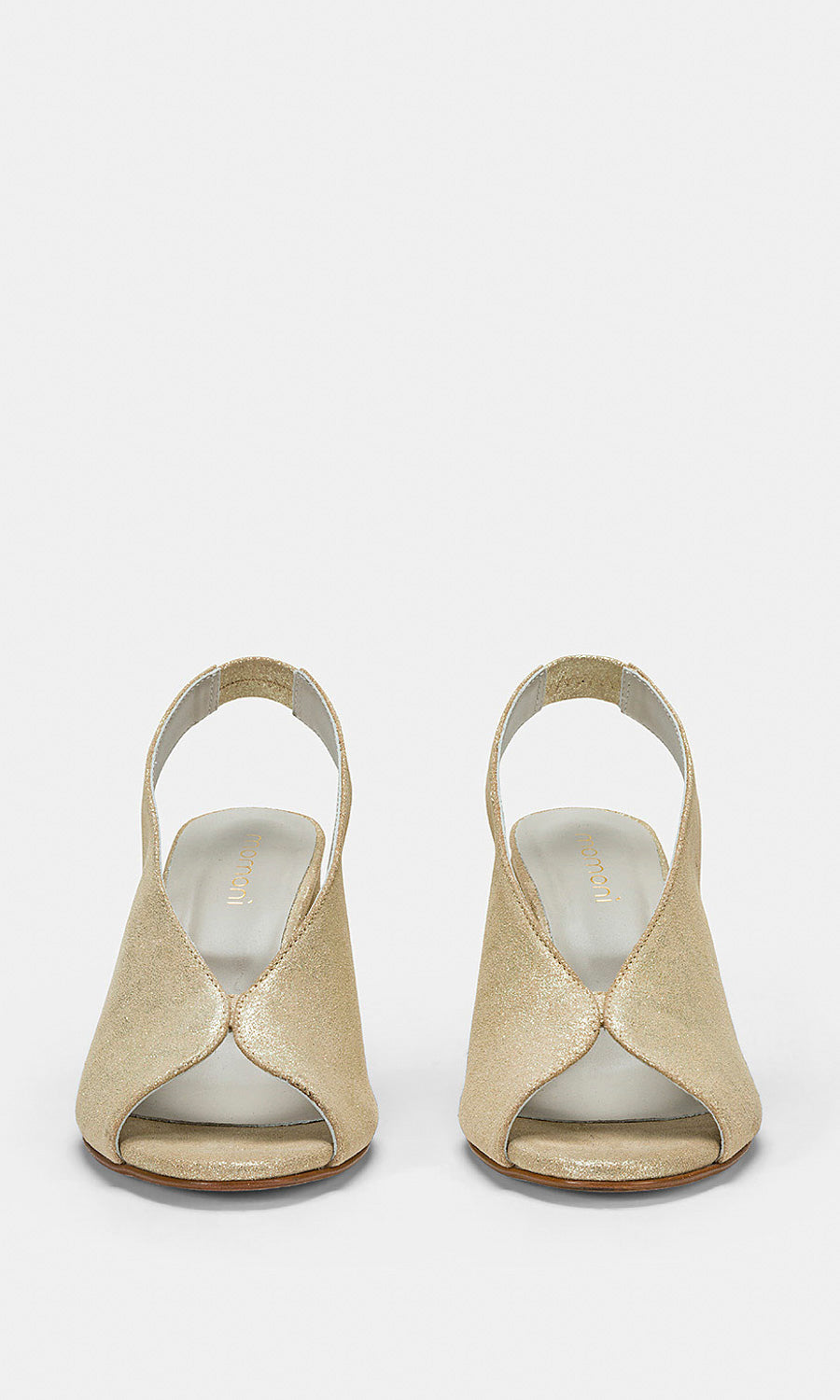 Momoni Trifoglio Sandals In Lamé Leather - Light Gold