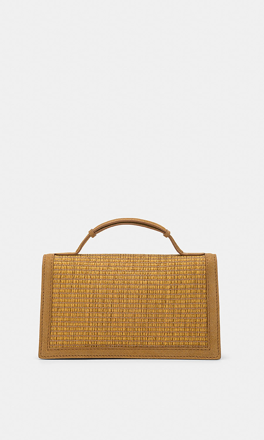 Sophia Bag in Raffia Suede and Lamé - Caramel