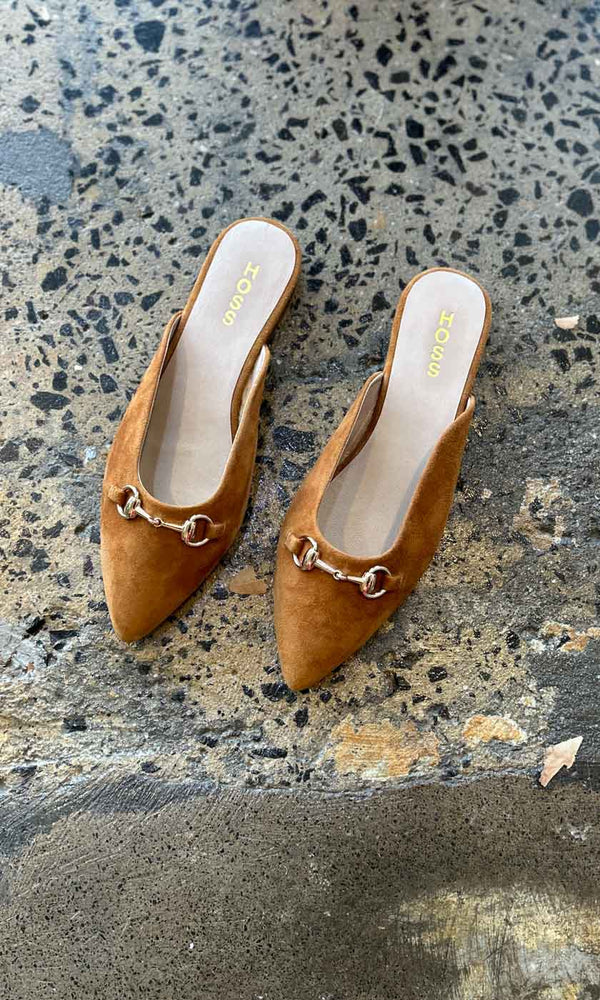 Tan hot sale suede mule