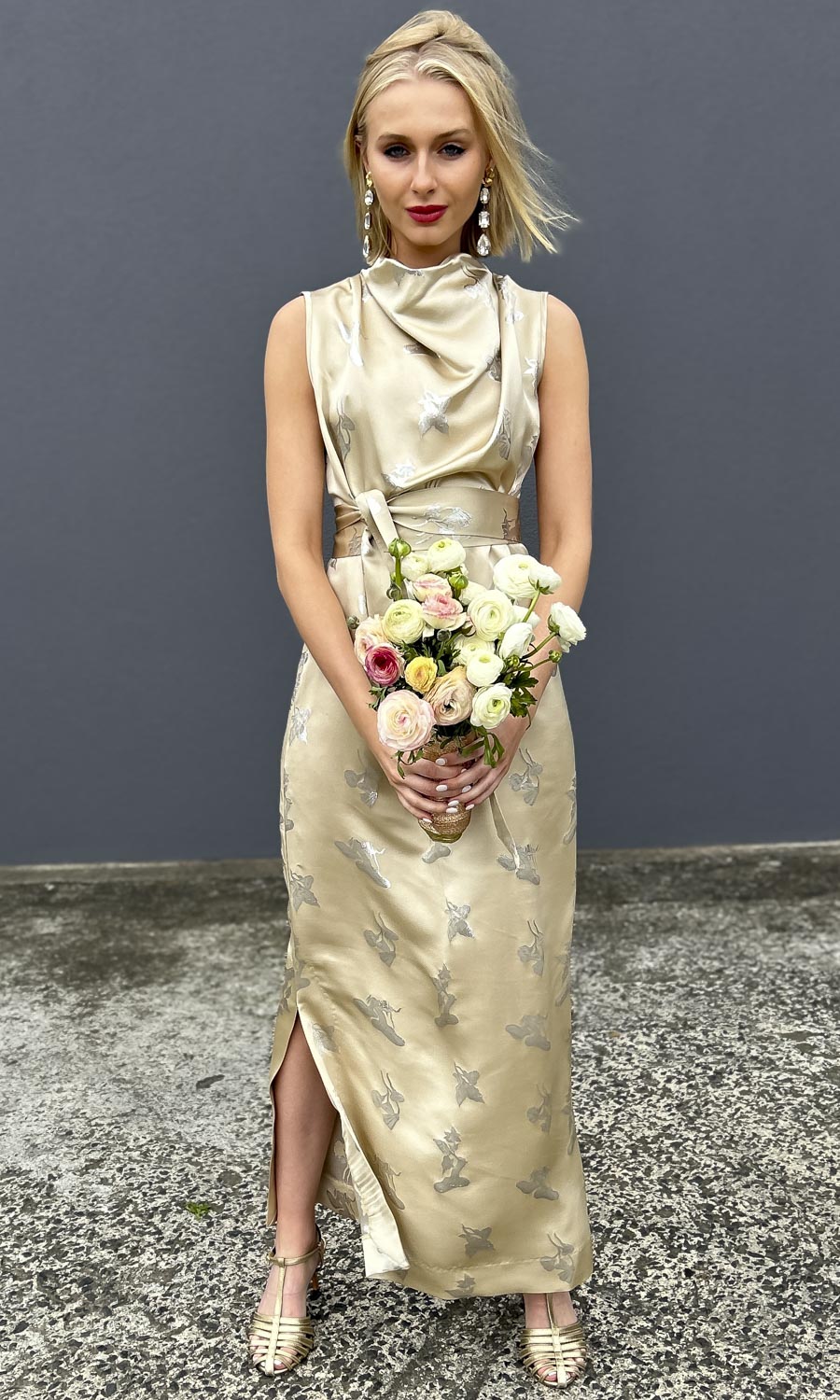 hoss Veronica Cowl Maxi -  Silk Ivory