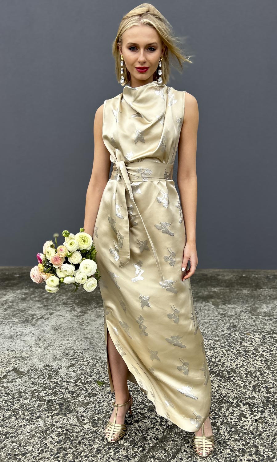 hoss Veronica Cowl Maxi -  Silk Ivory