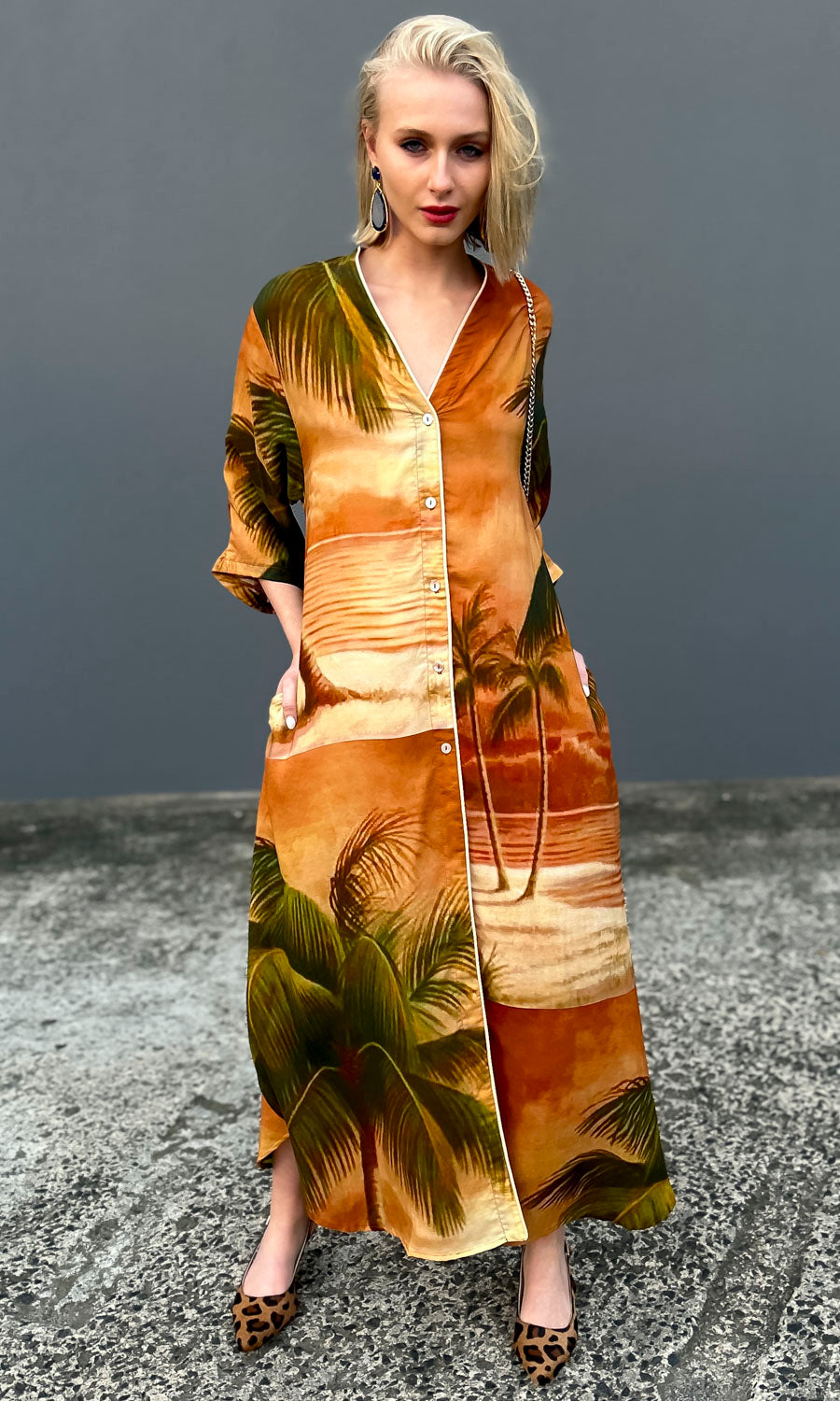 Cristina Allegra Palm Dress