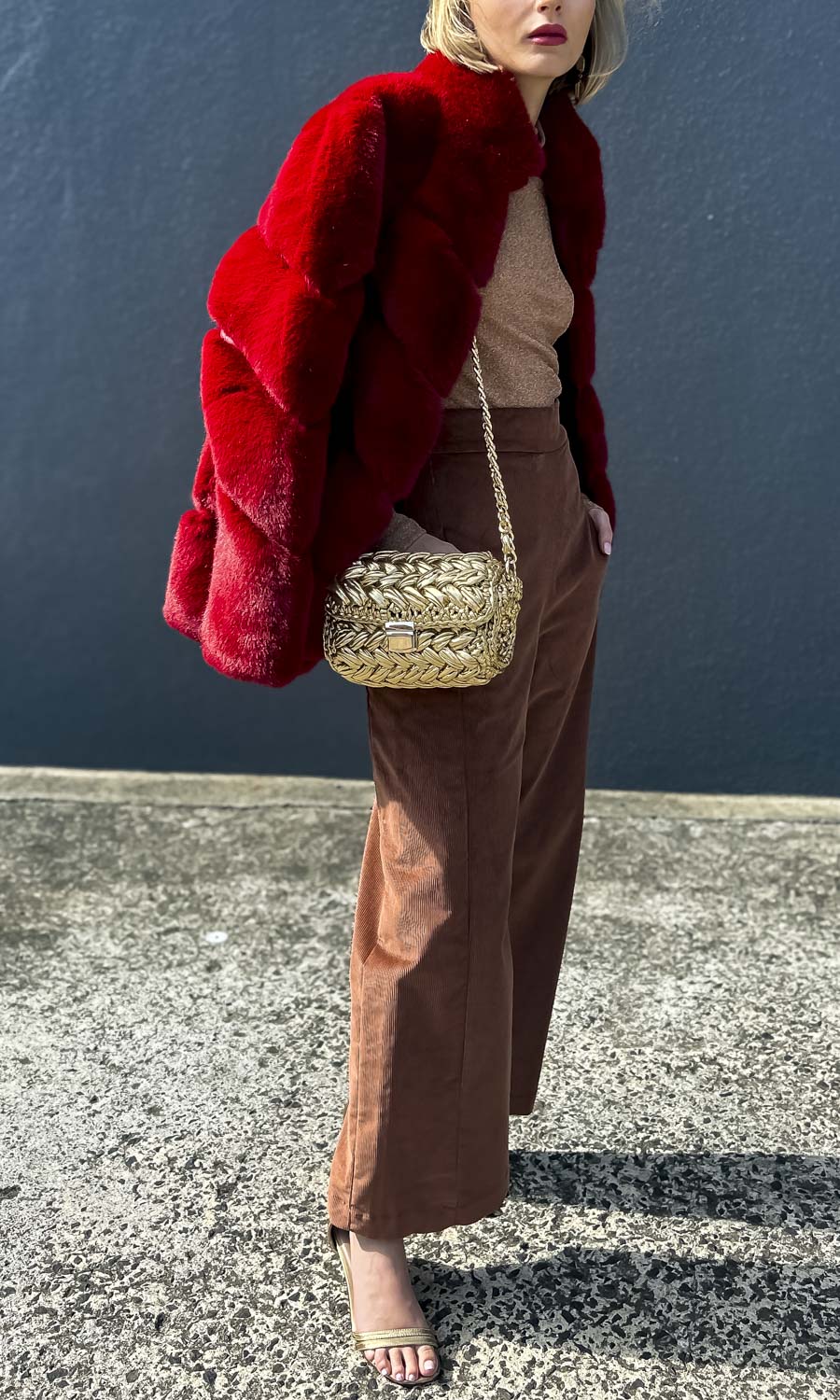 hoss Tribeca Velvet Cord Trouser - Ginger