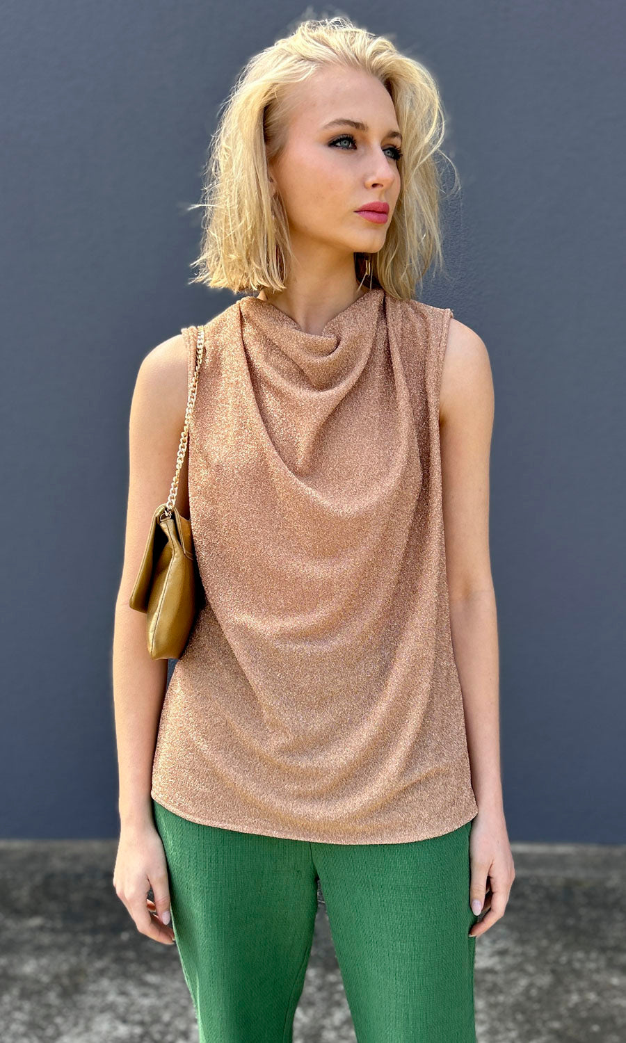 Hoss Honey Glam Cowl Top