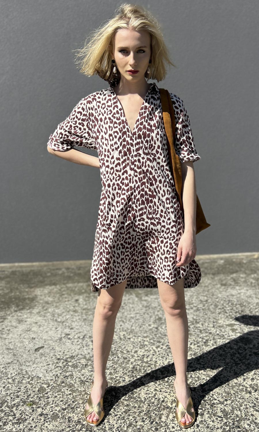 hoss Choc Animal Print Ginger Dress