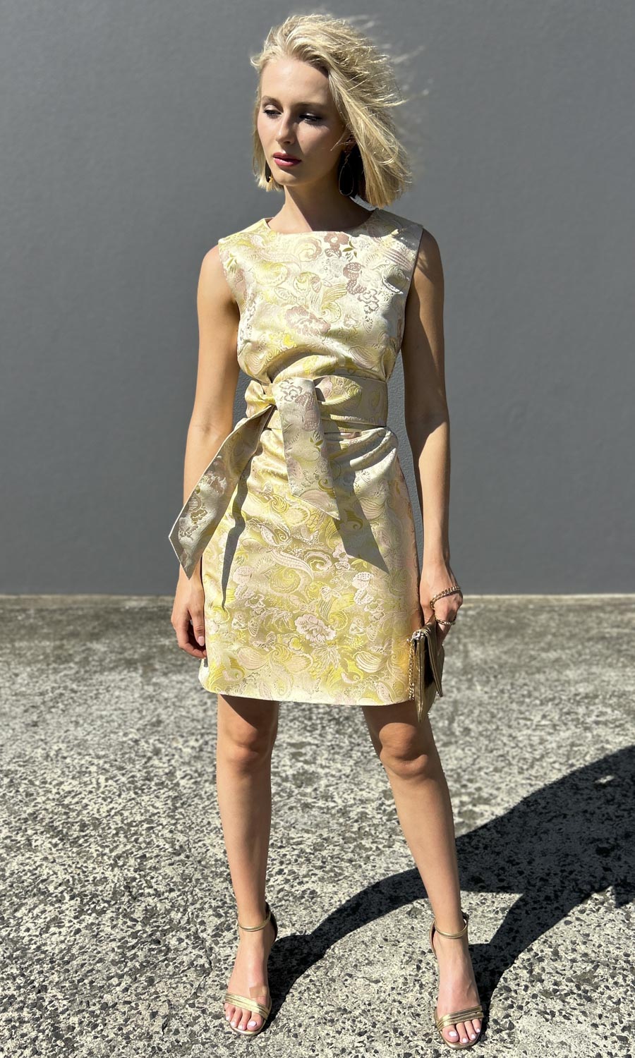 hoss Babette  Silk Dress -  Pale golds/yellow