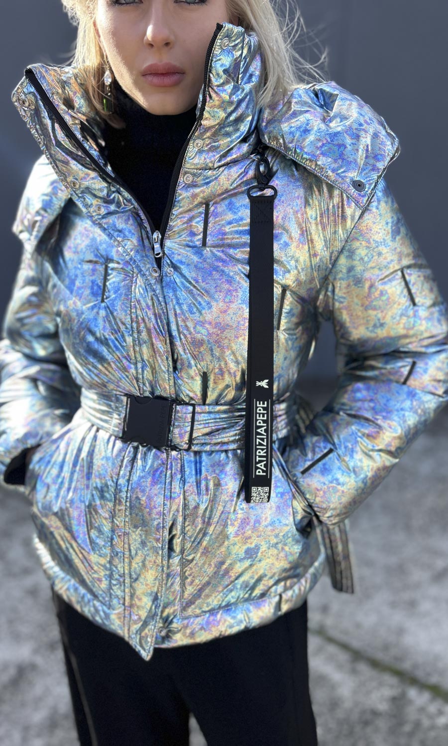 Patricia Pepe Silver Blue Marble Ski Jacket