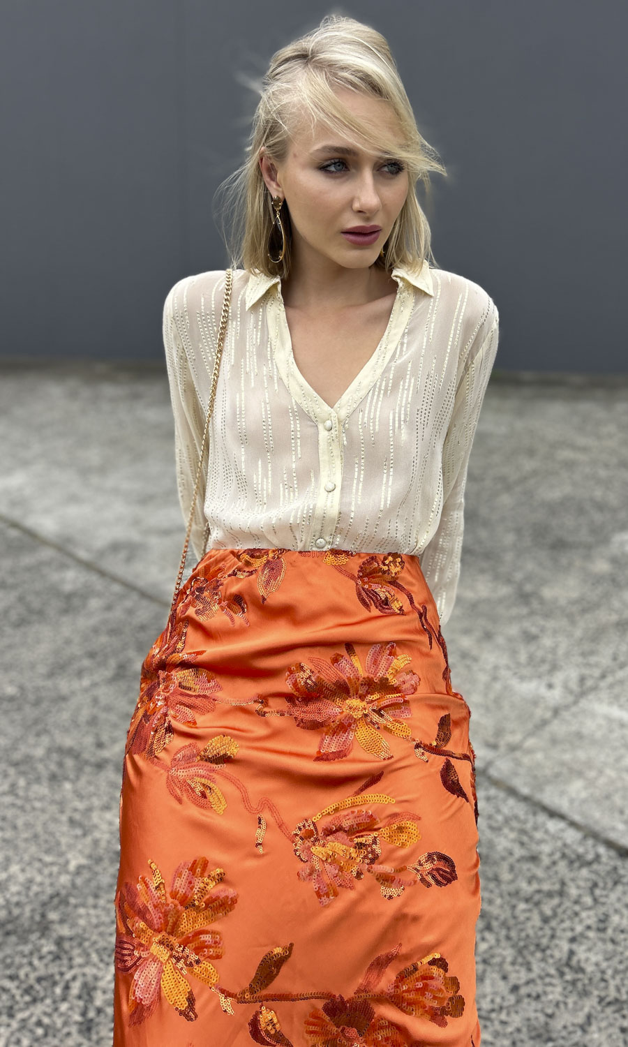 Sabina Musayev Frances Skirt - Orange