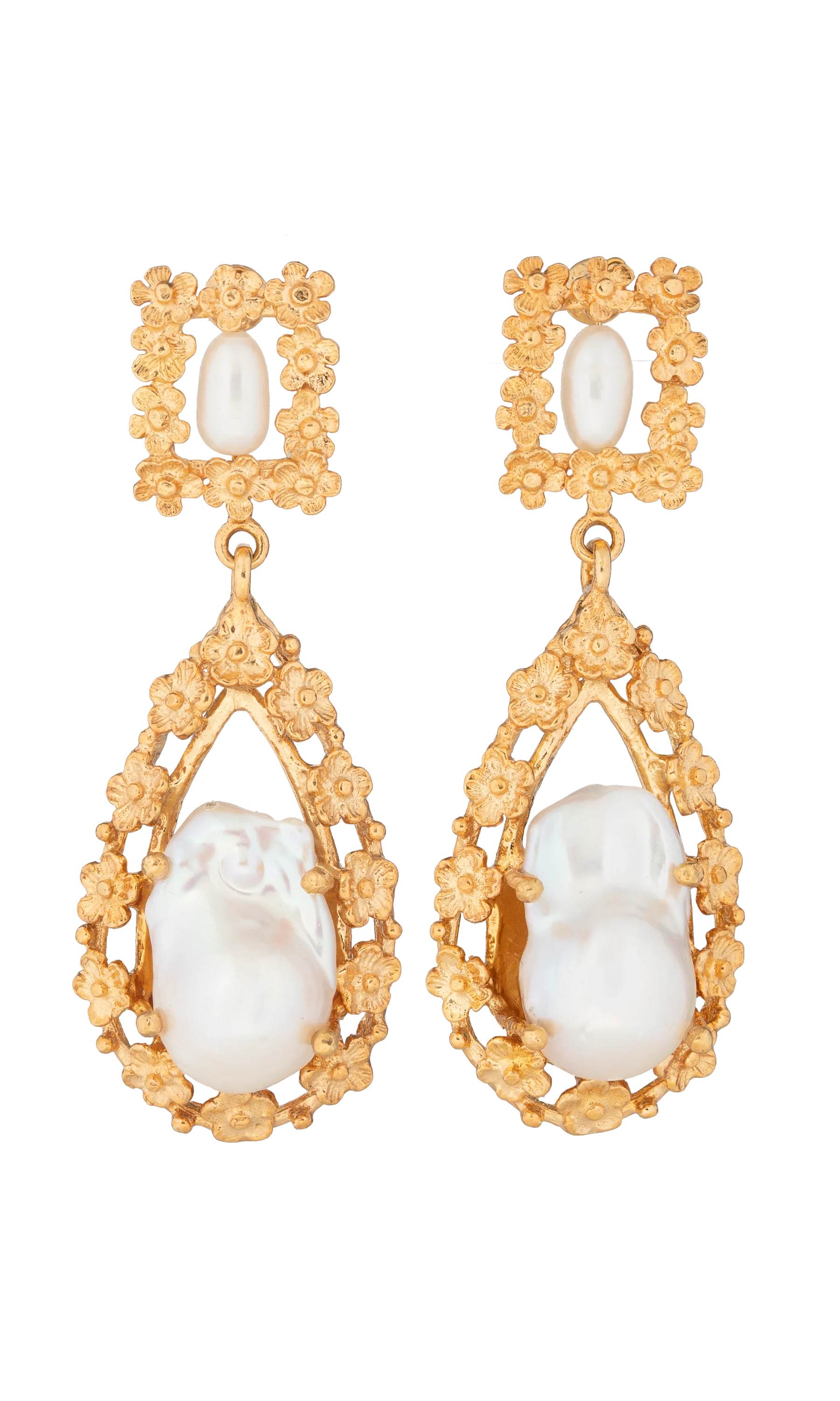 Christie Nicolaides Giselle Earrings - Pearl Clip on