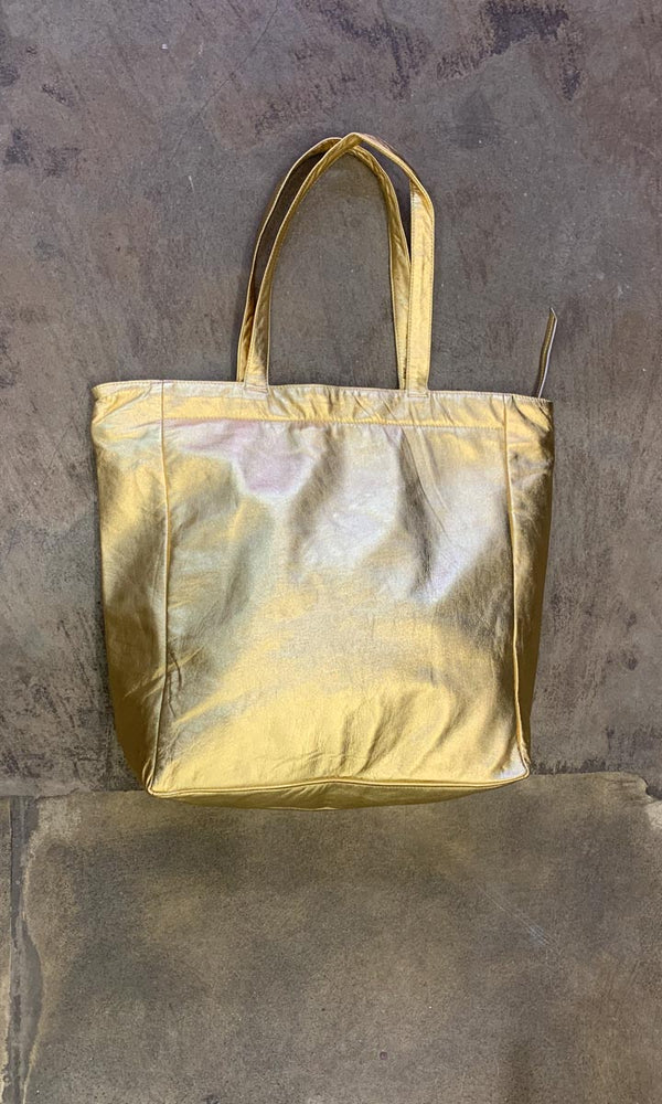 Metallic discount gold tote